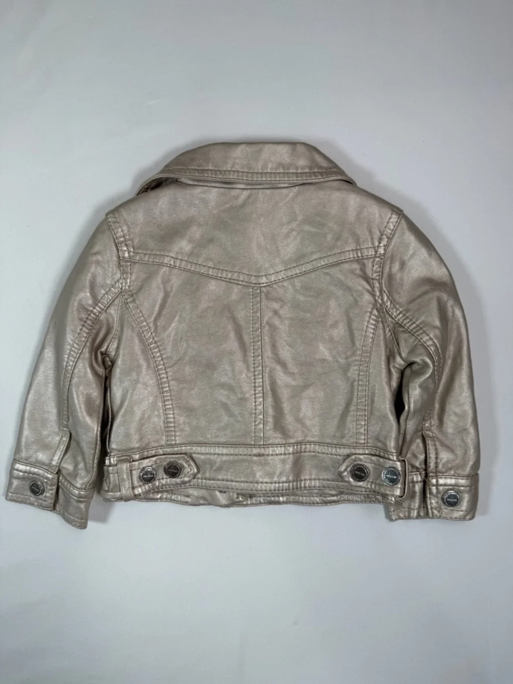 URBAN REPUBLIC Faux Leather Moto Jacket Metallic Toddler 18M Biker Chic Trendy